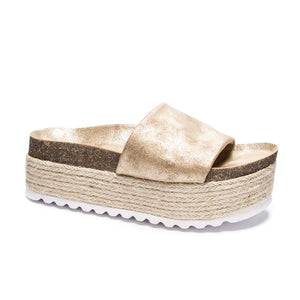 Pippa Shimmer Platform Sandals-GOLD