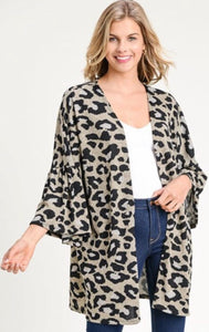 Leopard Kimono-TAUPE