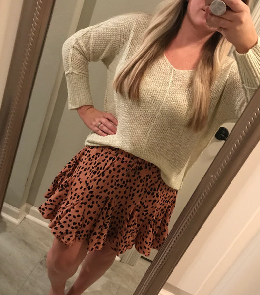 Leopard Skirt-Brown